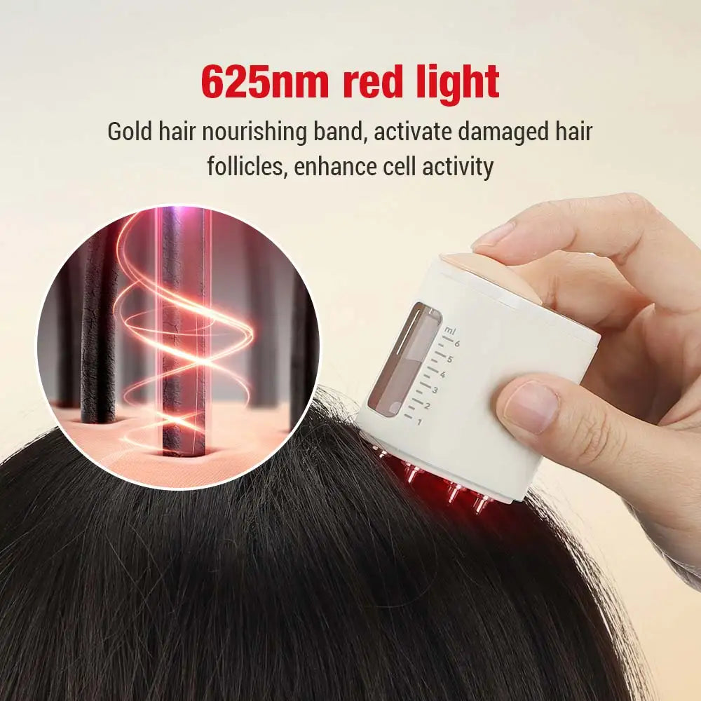 Microcurrent Head Scalp Massager 625nm LED Light Therapy Hair Growth Comb - Supersell 