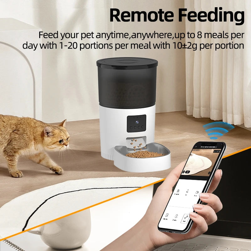 Automatic Cat Dog Feeder With Camera Video Cat Food Dispenser - Supersell