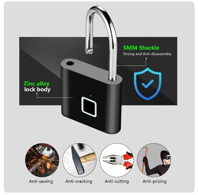 Fingerprint Lock Keyless Waterproof Anti-Theft Smart Lock - Supersell