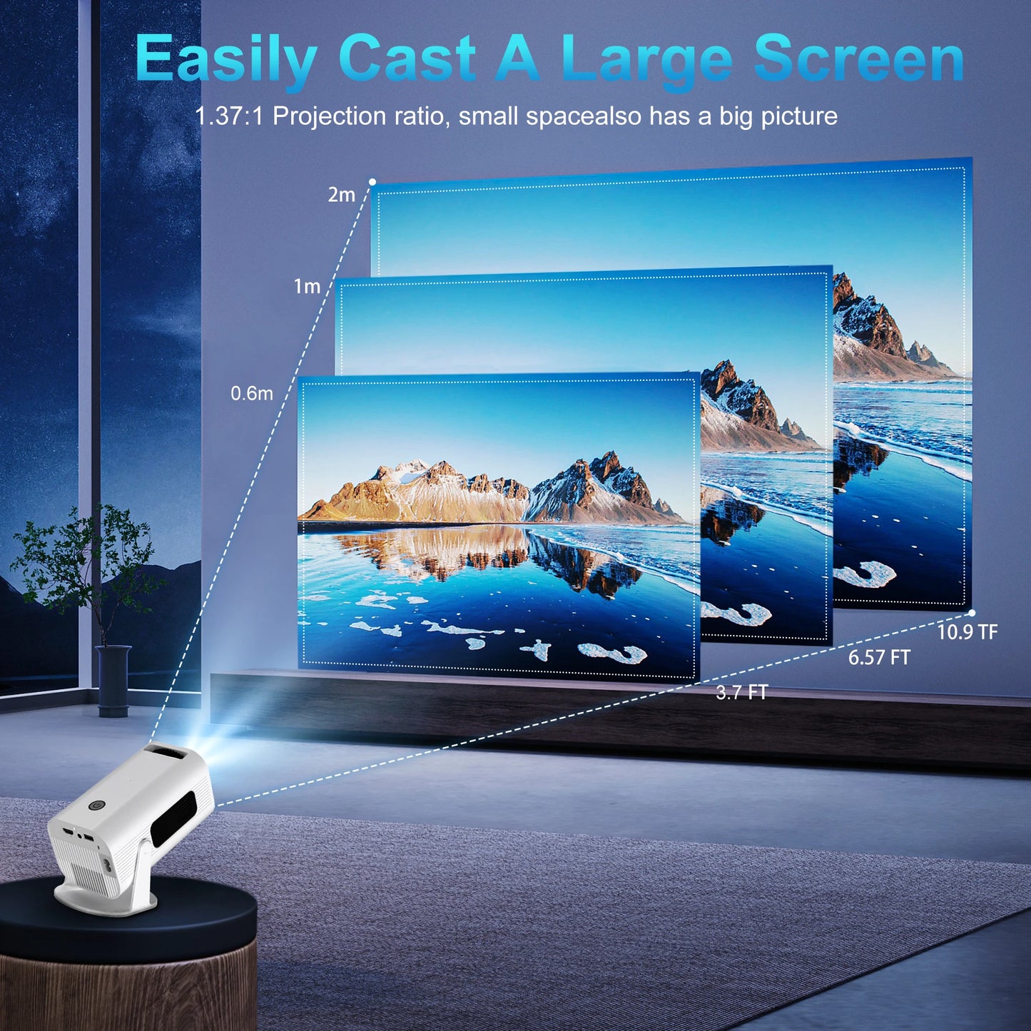 Mini Projector Salange P330W 4K 1080P Wifi6 BT5.0 Home Cinema Portable Projector HY320 - Supersell