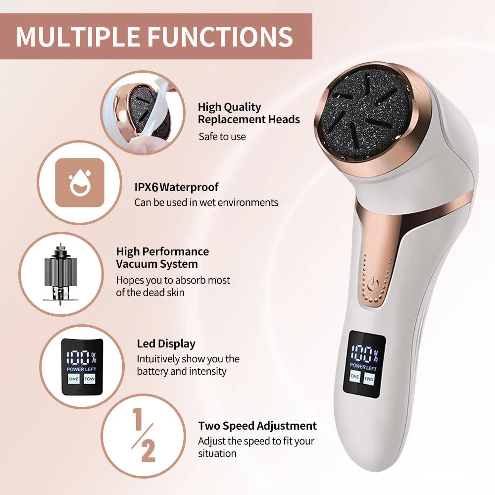 Electronic Foot Files Portable Electric Foot Callus Remover Foot Care Tool for Dead Hard Skin Rechargeable Pedicure Tools - Supersell