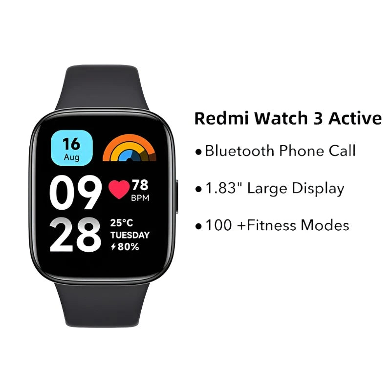 Xiaomi Redmi Watch 3 Active Bluetooth 5.3 Sport Bracelets 1.83'' LCD Display Blood Oxygen Monitor Waterproof - Supersell