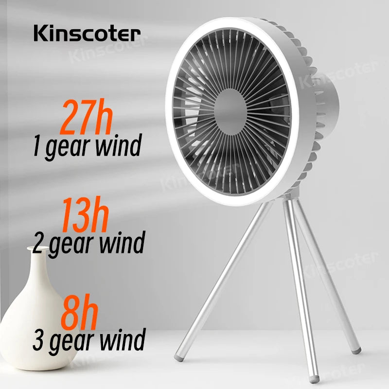 10000mAh Camping Fan Rechargeable Desktop Portable Circulator Wireless Ceiling Electric Fan - Supersell